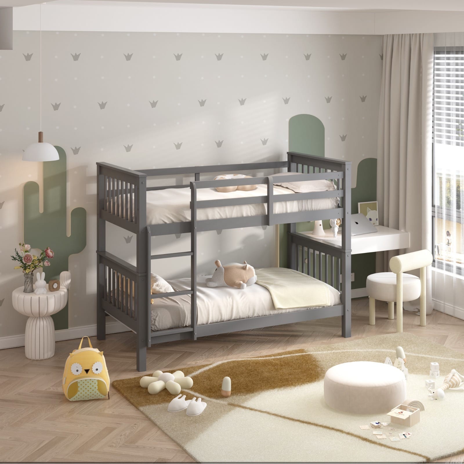 SINGLE WOODEN BUNK BED