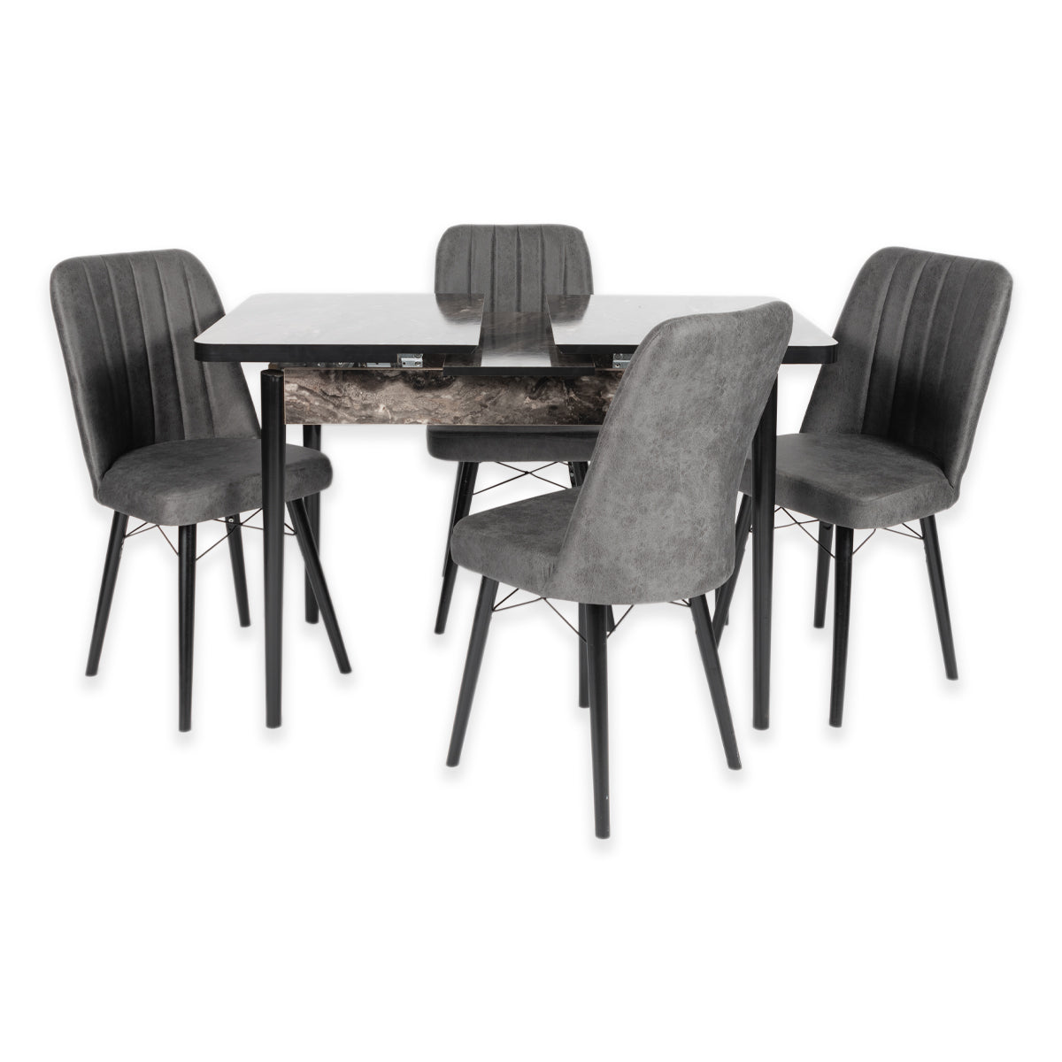 Mini Extendable Cosmos Dining Table With Four Chairs