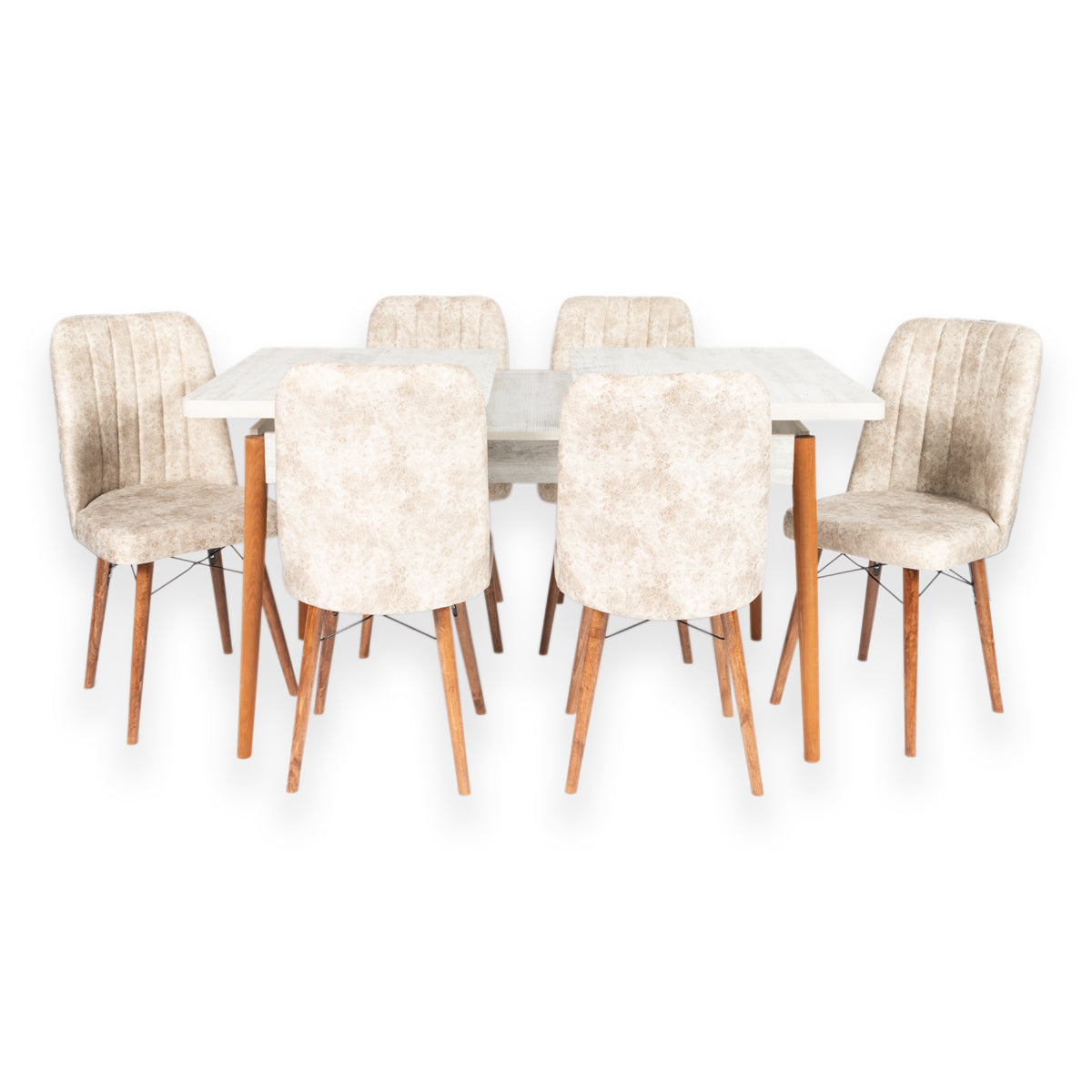 Kristal Extendable Dining Table With Six Chairs