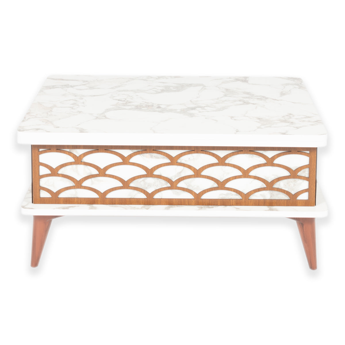 Magic Coffee Table Brown with Marble Effect