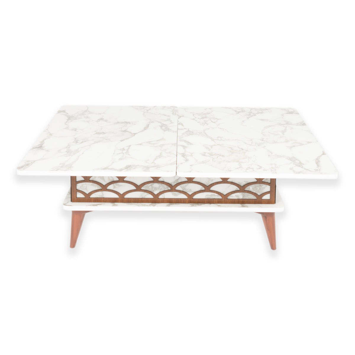 Magic Coffee Table Brown with Marble Effect