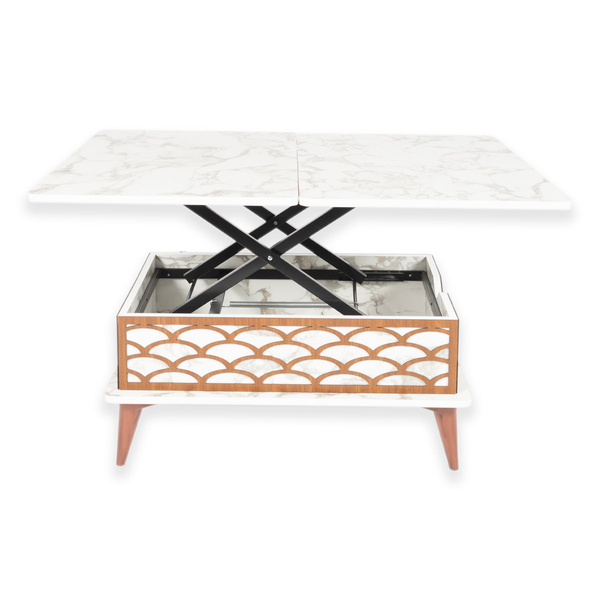 Magic Coffee Table Brown with Marble Effect