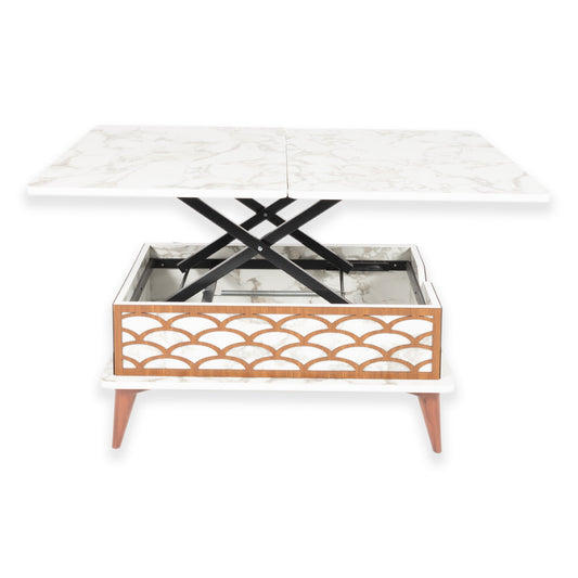 Magic Coffee Table Brown with Marble Effect