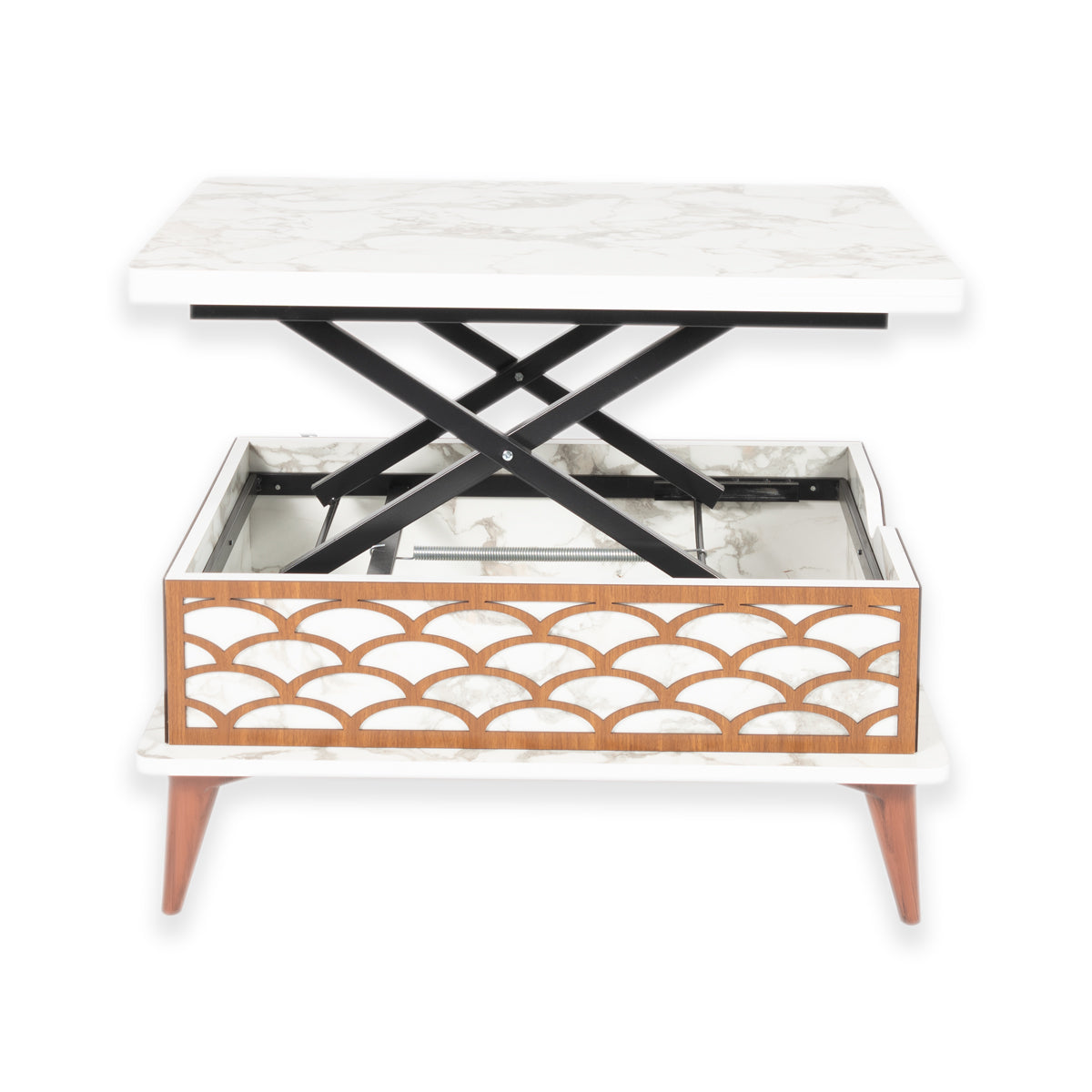 Magic Coffee Table Brown with Marble Effect