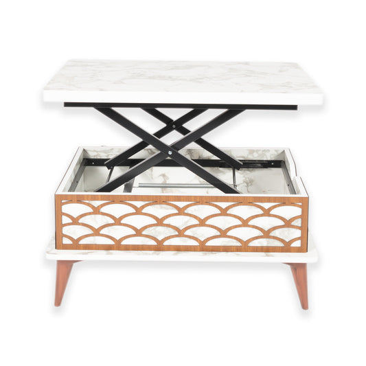 Magic Coffee Table Brown with Marble Effect