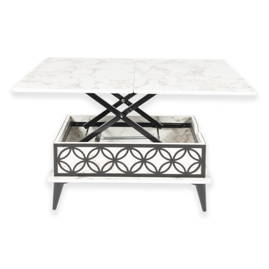 Magic Coffee Table Black with Marble Effect