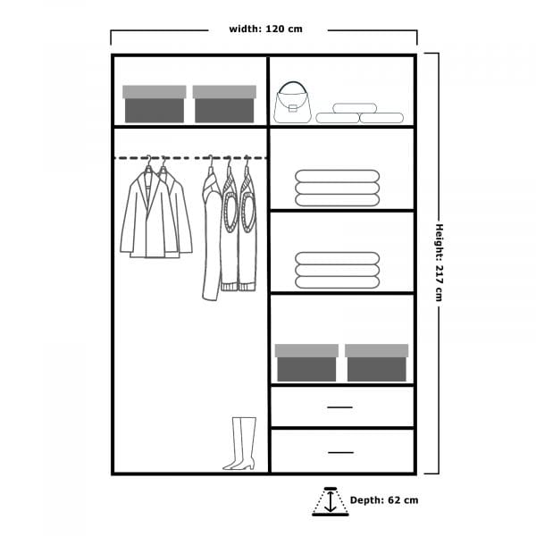 MANHATTAN 120CM/150CM/200CM/250CM GLOSSY