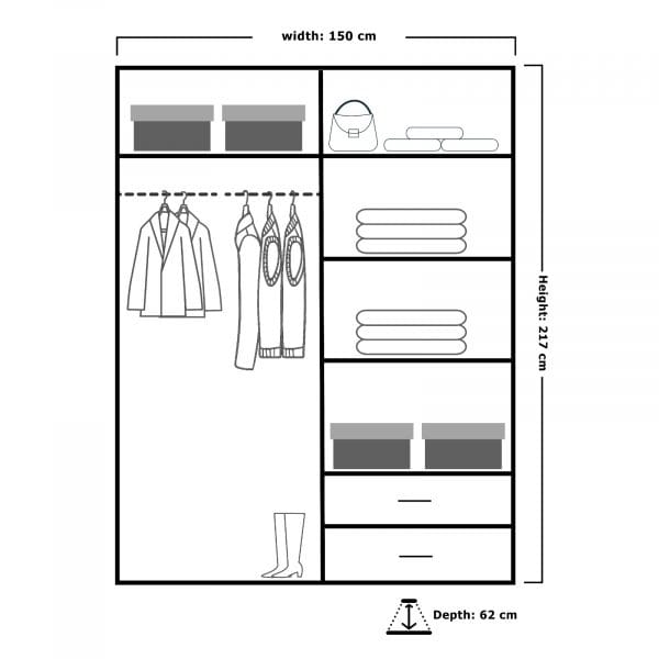 MANHATTAN 120CM/150CM/200CM/250CM GLOSSY