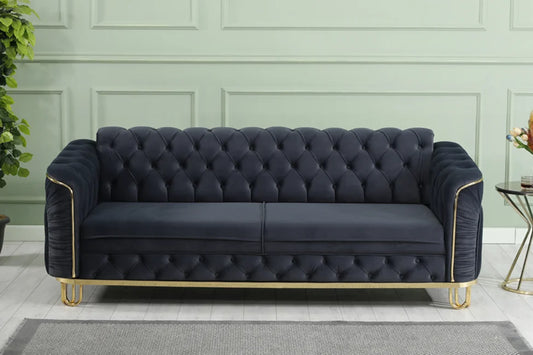 ALMERA Black Velvet with Gold Detailing