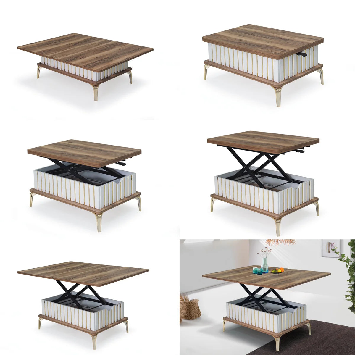 Magic Coffee Table White With Brown