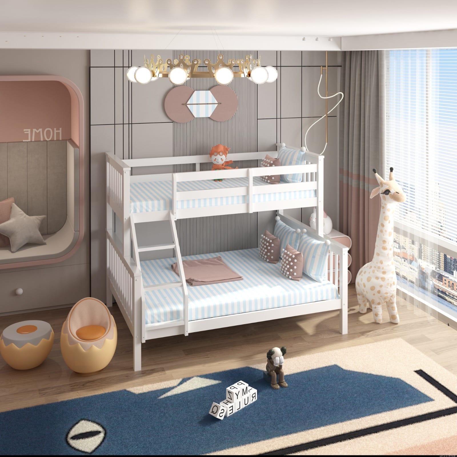 TRIO WOODEN BUNK BED