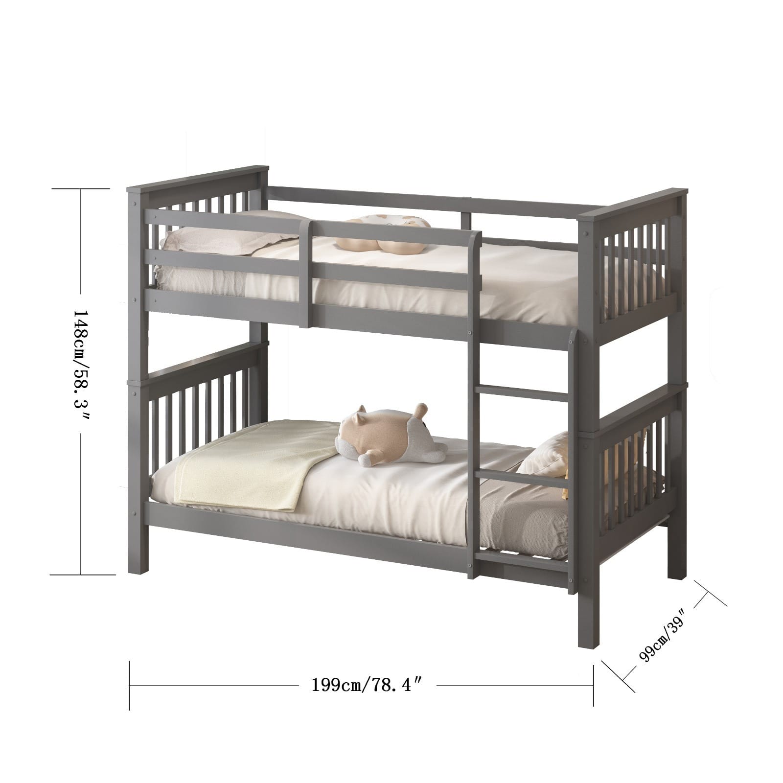 SINGLE WOODEN BUNK BED