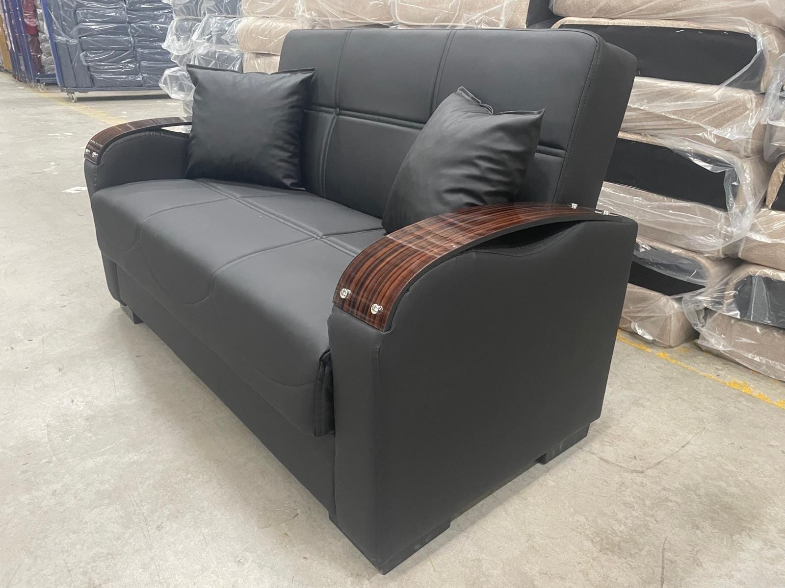 LEATHER 3/2/1 SOFA BED