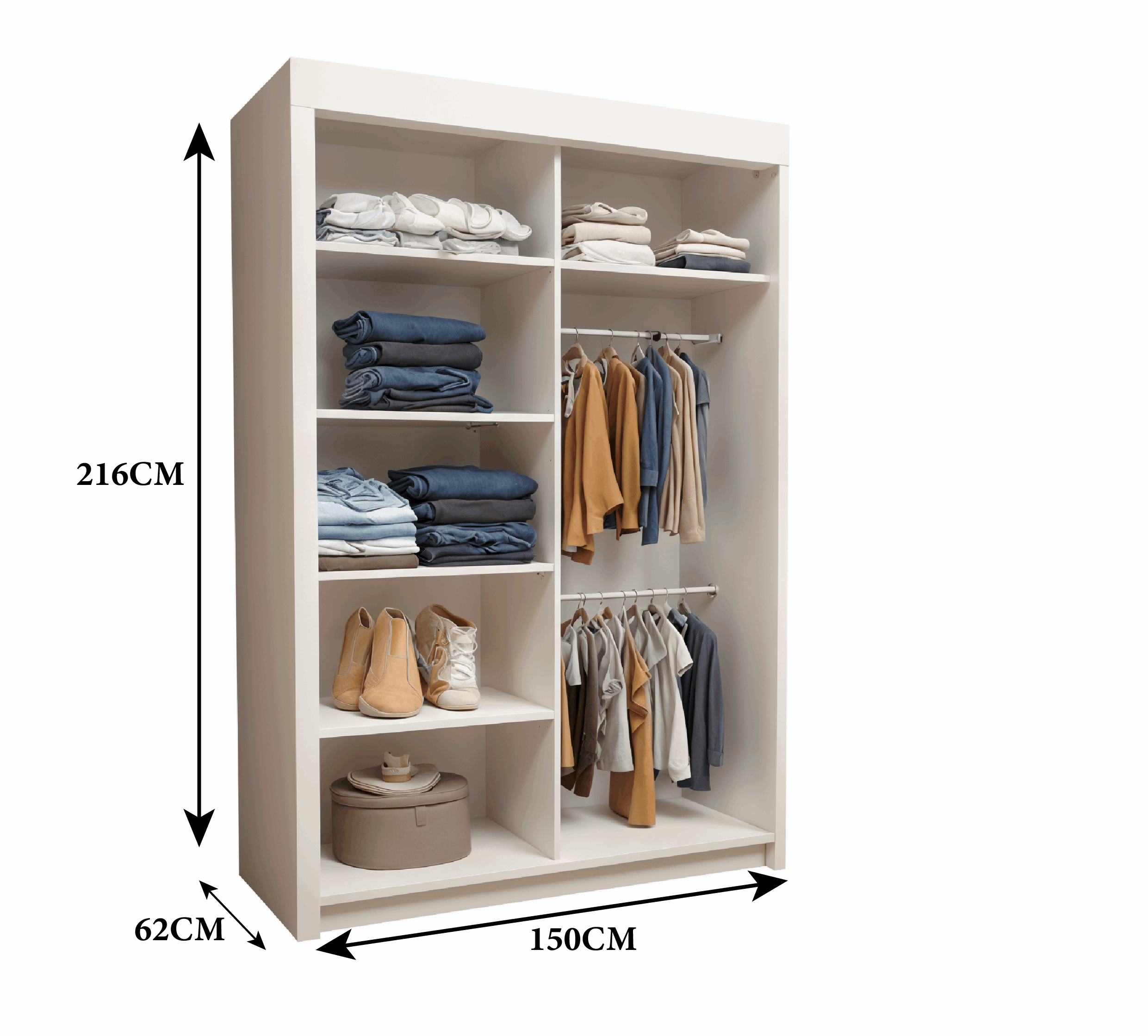 OSLO WARDROBE 120CM/150CM/180CM/203CM/250CM