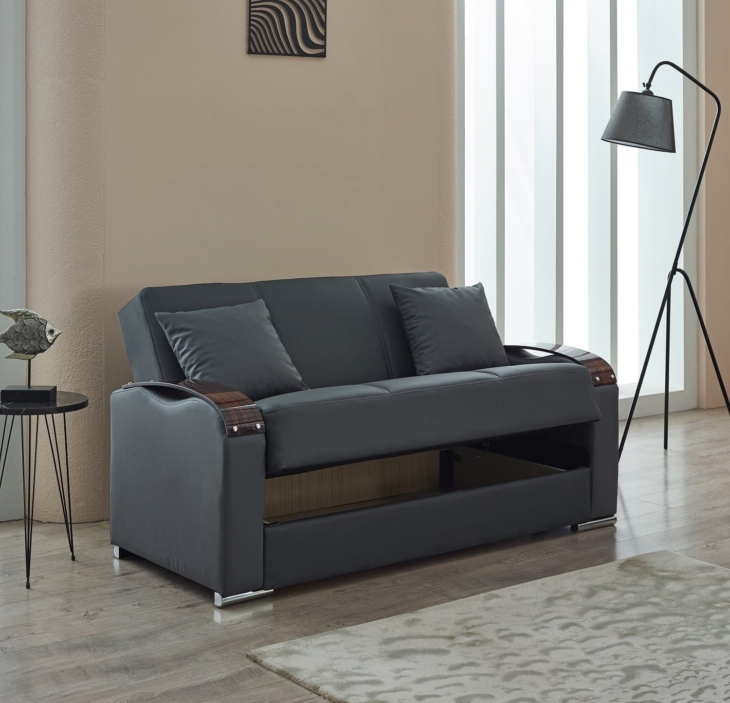 ESILA 3/2/1 LEATHER SOFA BED