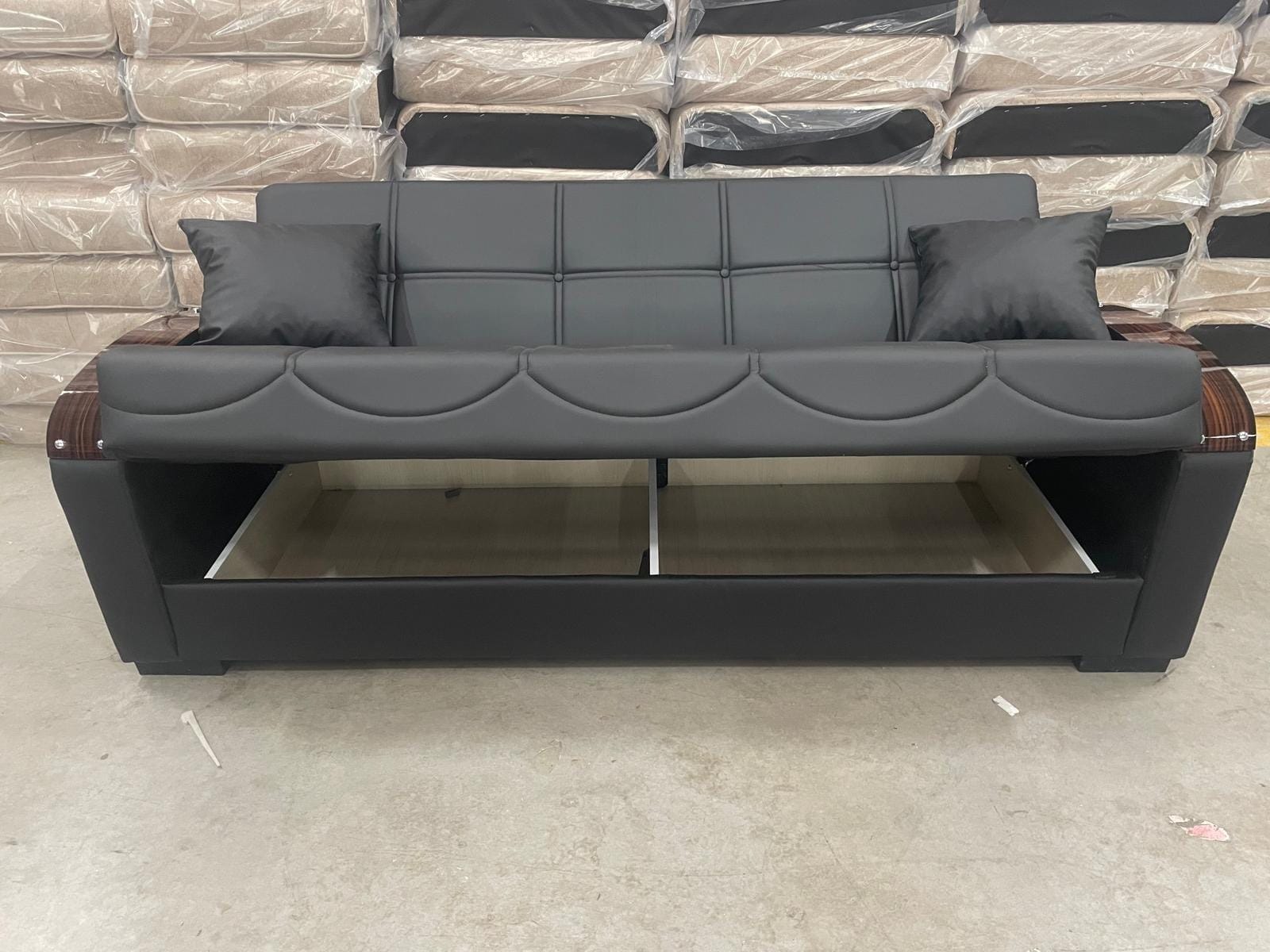 LEATHER 3/2/1 SOFA BED