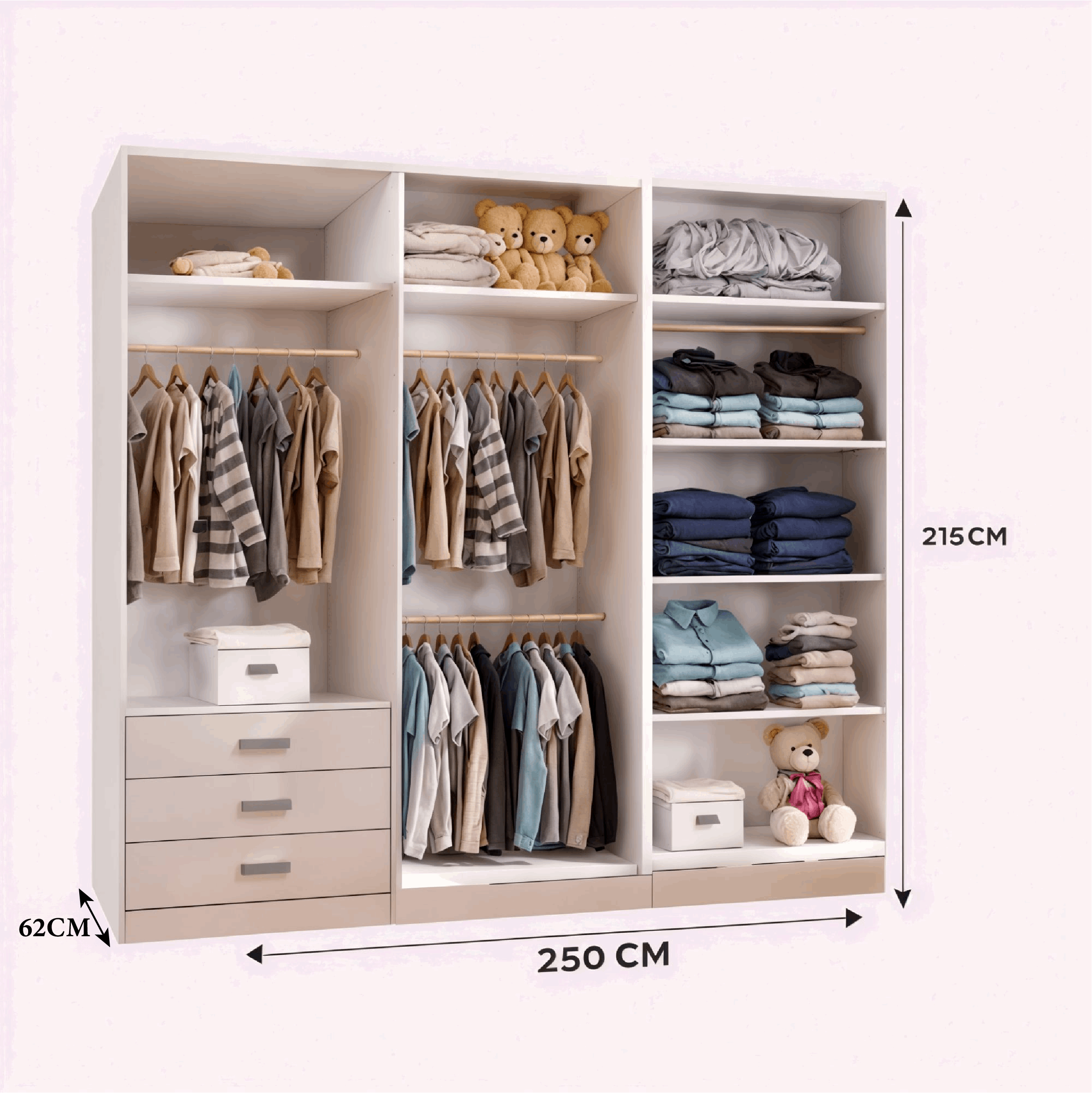 OSLO WARDROBE 120CM/150CM/180CM/203CM/250CM