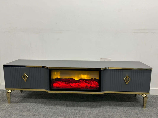 FIRE GREY AND GOLD TV UNIT