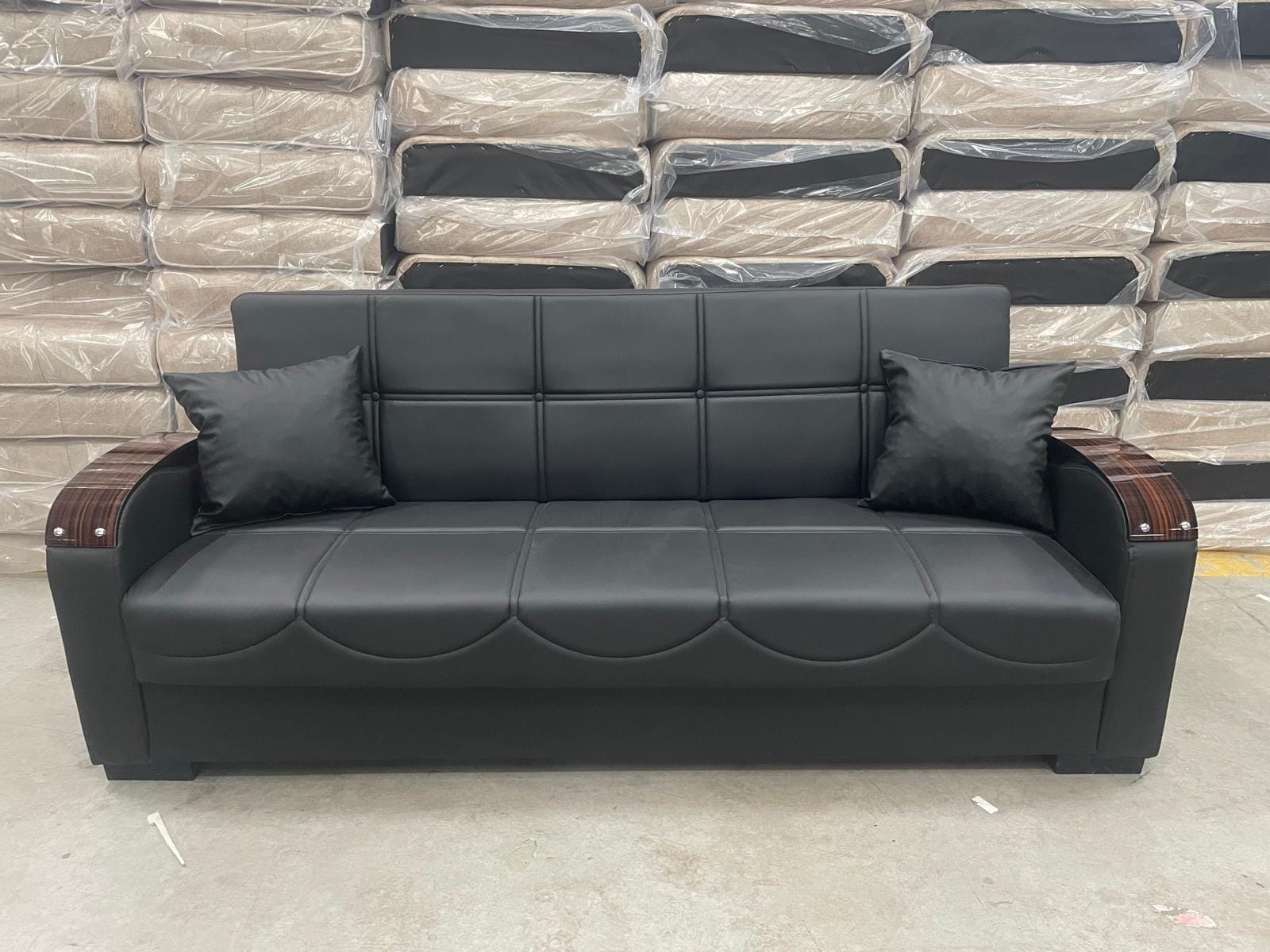 LEATHER 3/2/1 SOFA BED
