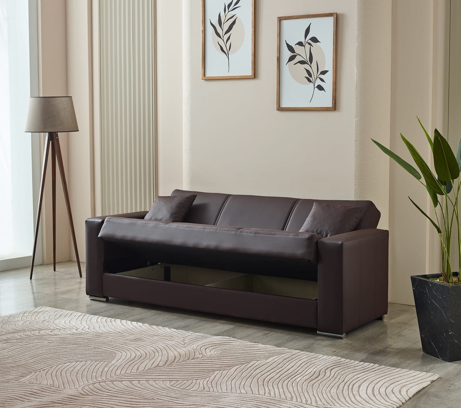 FUTURO 3/2/1 LEATHER SOFA BED