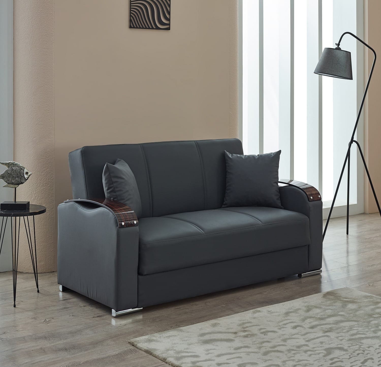 ESILA 3/2/1 LEATHER SOFA BED