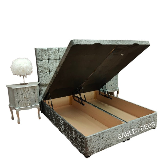 Aztec Crushed Velvet Ottoman Divan Bed