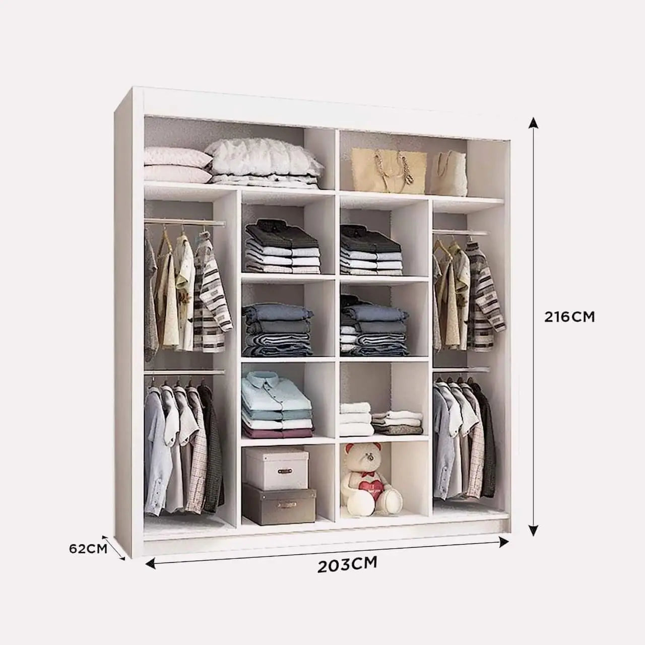 MILAN WARDROBE 90/120/150/180/203cm