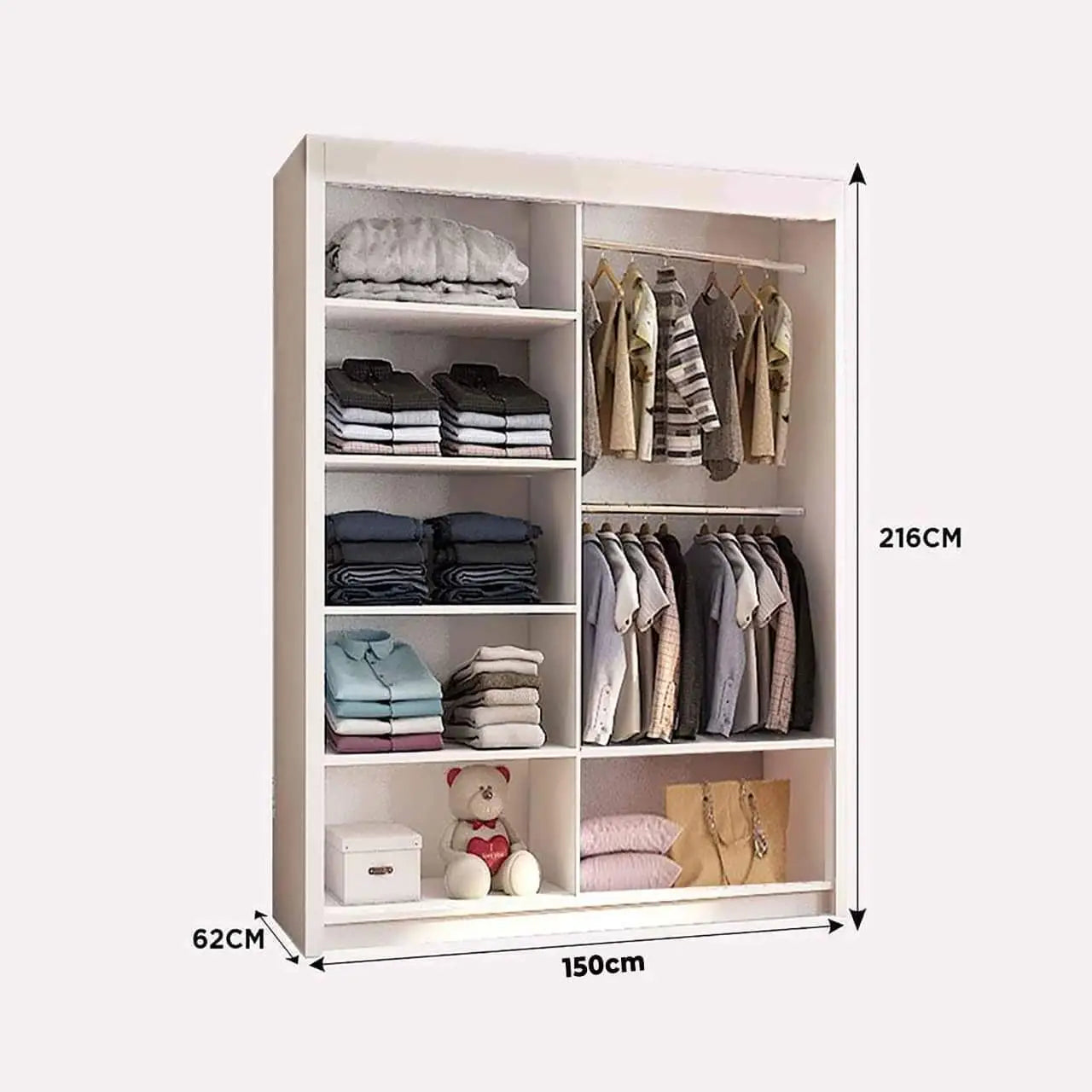 MILAN WARDROBE 90/120/150/180/203cm