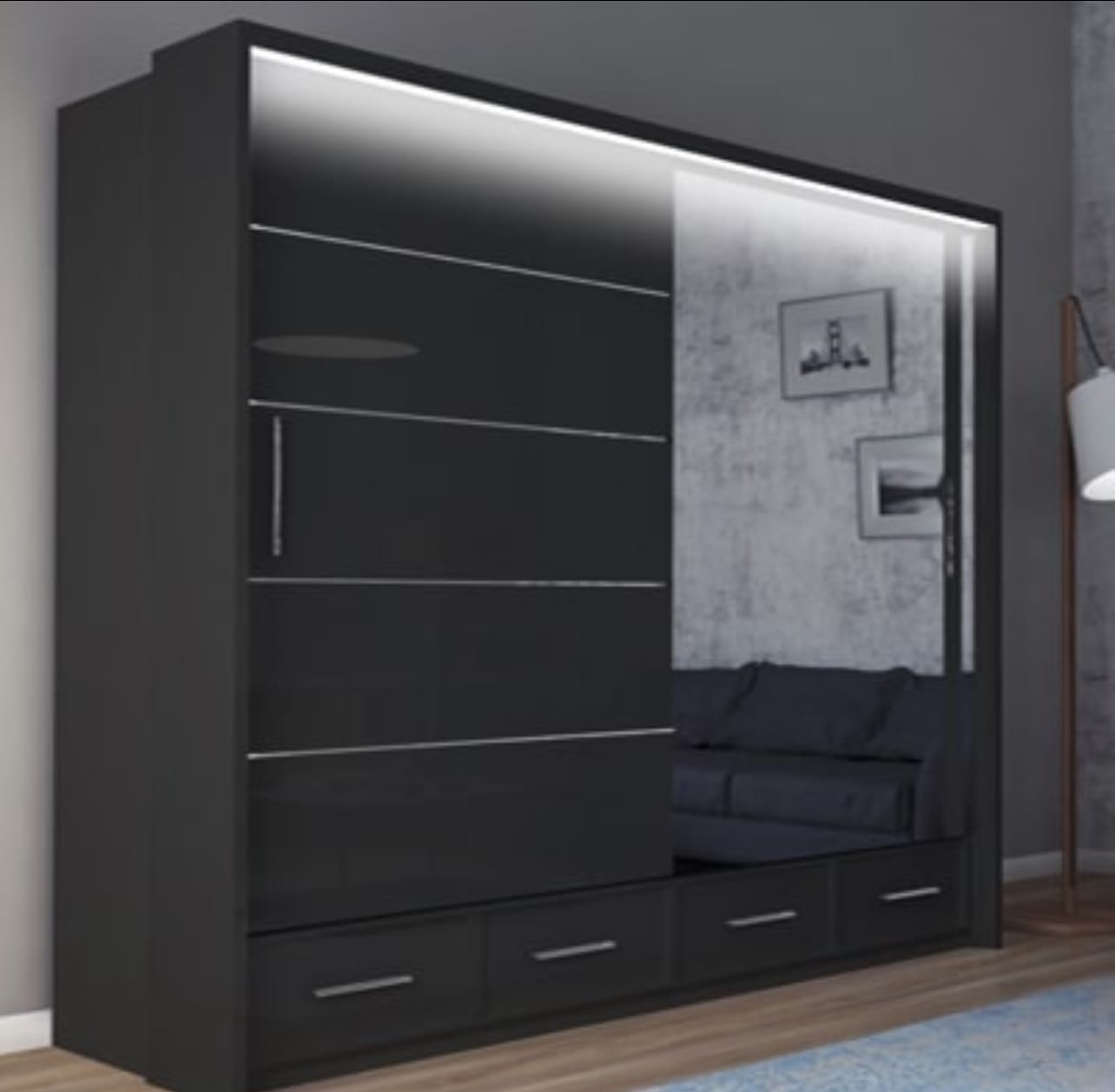 FLORENCE 208CM GLOSSY WARDROBE