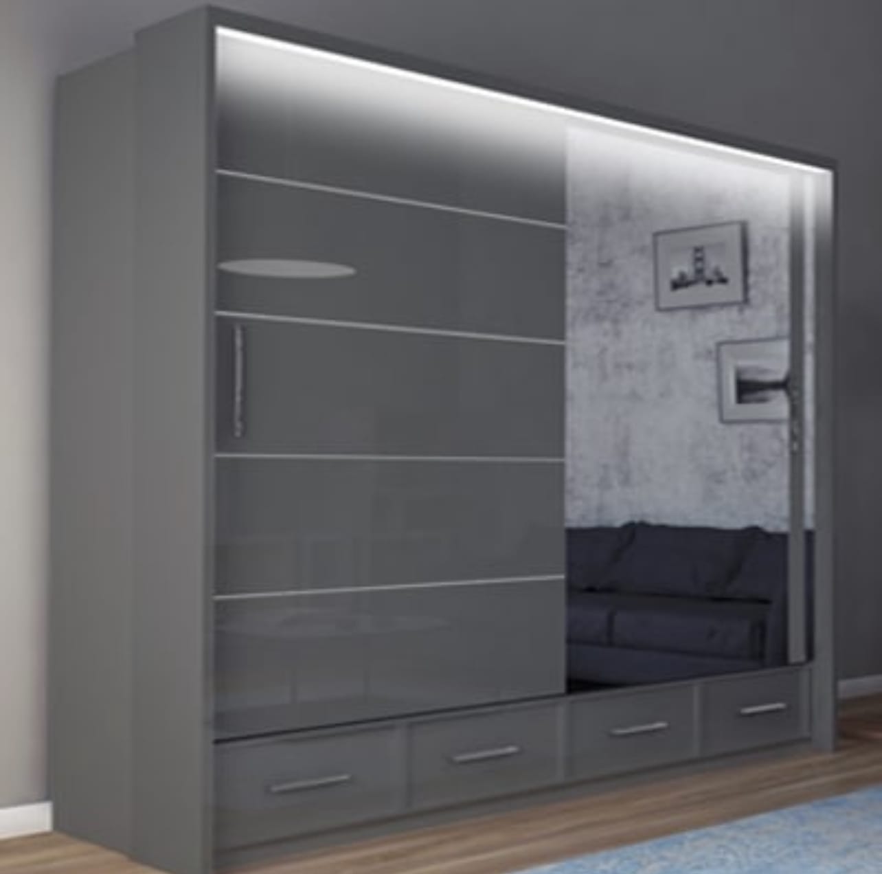 FLORENCE 208CM GLOSSY WARDROBE