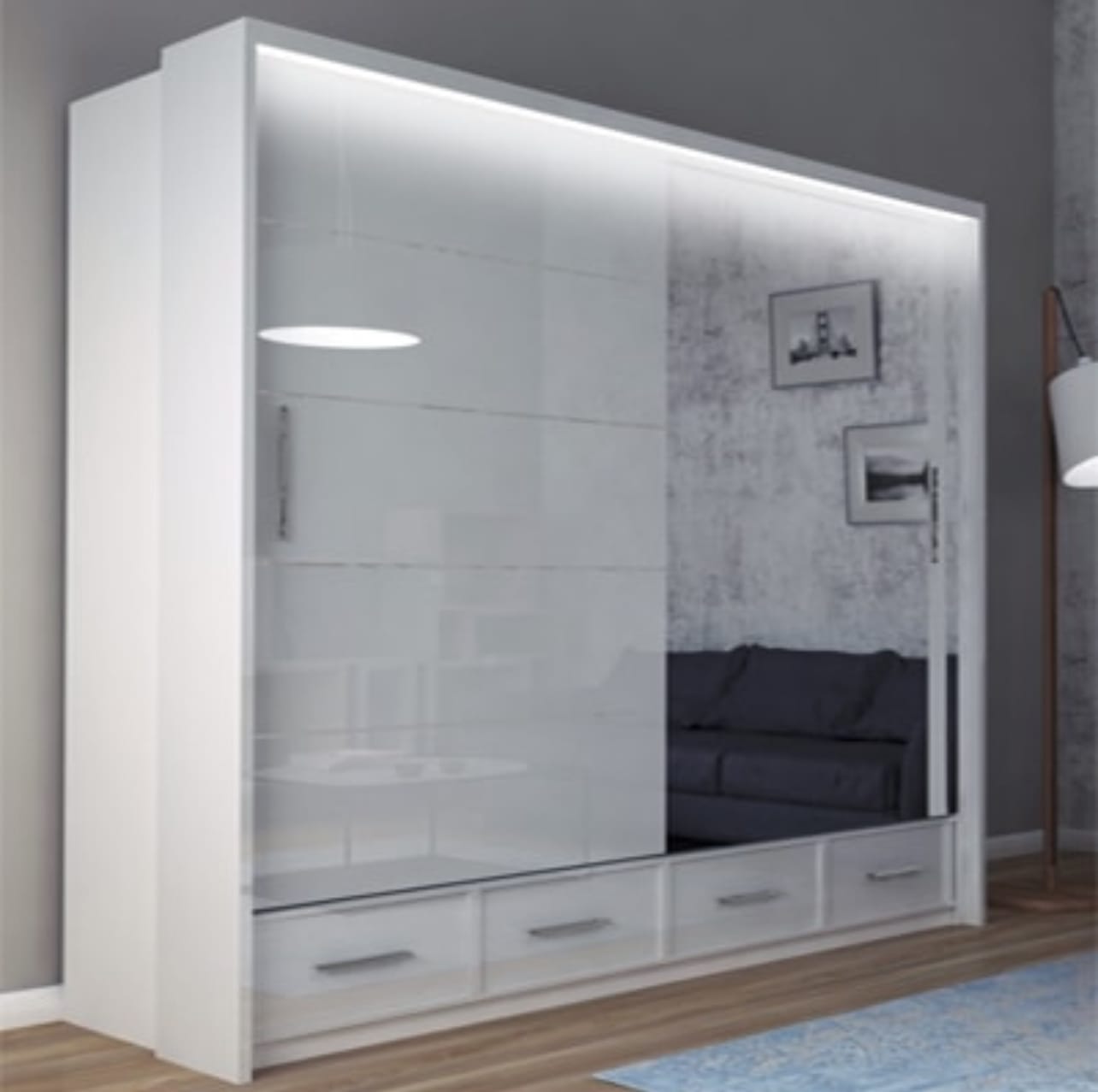 FLORENCE 208CM GLOSSY WARDROBE