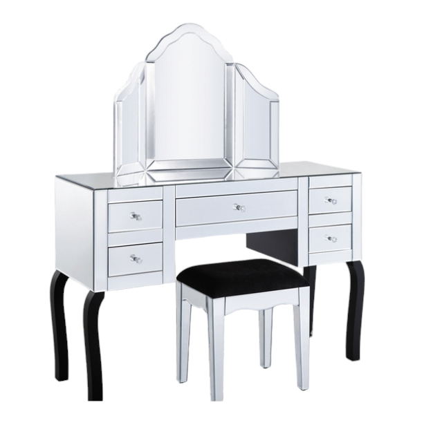 Mirror Dresser Set Inlcuding Mirror Table + Stool