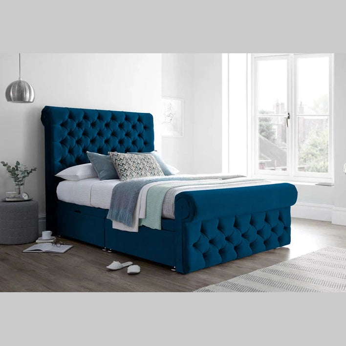 SLEIGH BED, SINGLE/DOUBLE/KING/SUPERKING