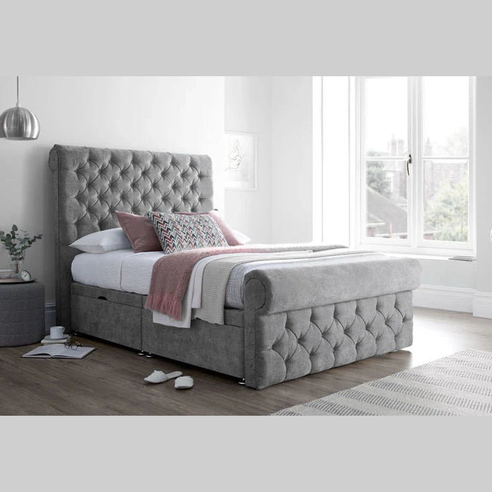 SLEIGH BED, SINGLE/DOUBLE/KING/SUPERKING