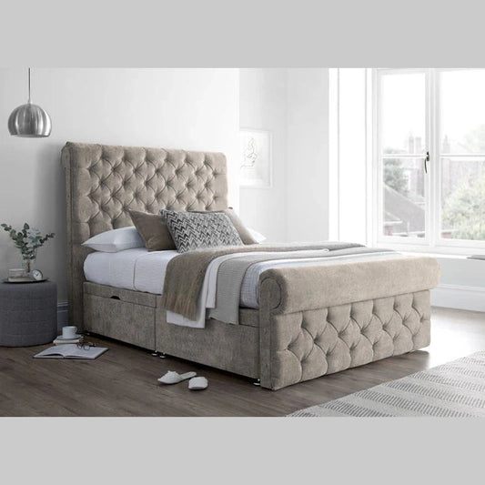 SLEIGH BED, SINGLE/DOUBLE/KING/SUPERKING