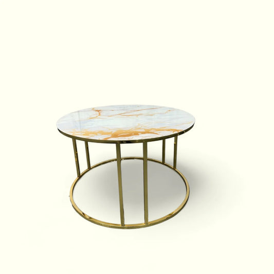 Elegant Marble and Gold Coffee Table
