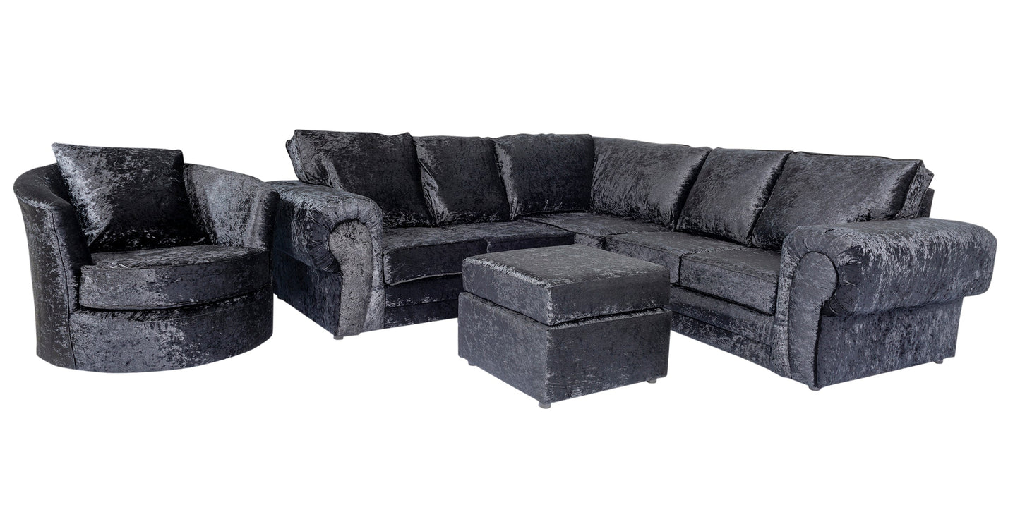 Black Verona Crushed Velvet