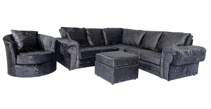 Black Verona Crushed Velvet