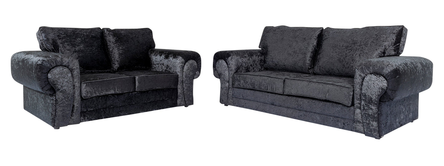 Black Verona Crushed Velvet