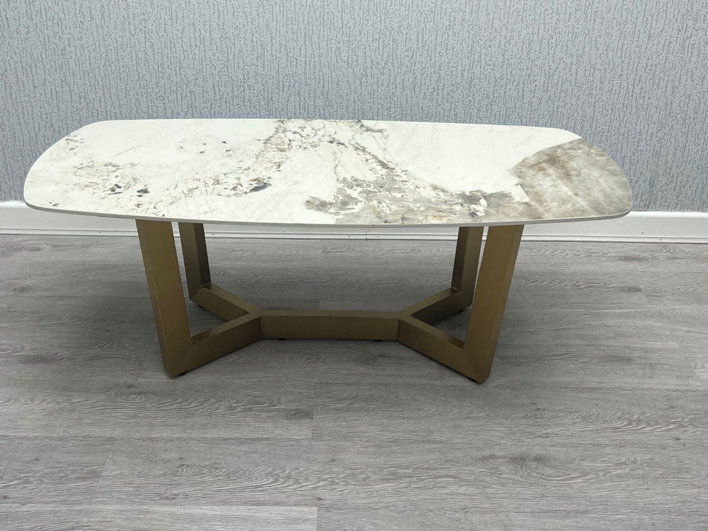 Sorrento Oval Ceramic Gold Coffee Table
