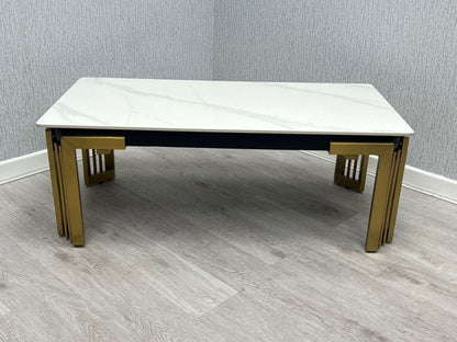 Sorrento Rectangle Ceramic Gold Coffee Table