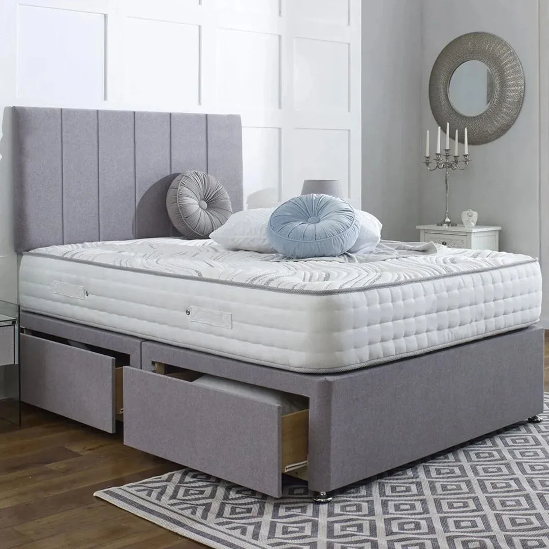 Divan Bed with Mattress with optional Storage – Headboard