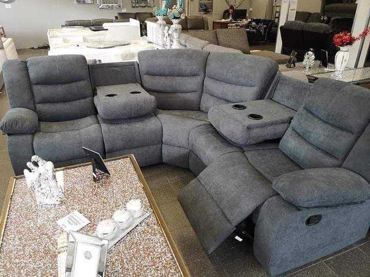 Grey Corner Sofa 6 Seater