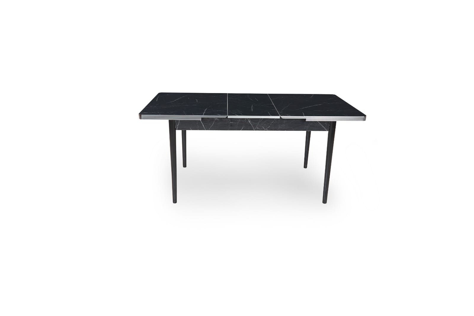 Black Wooden Extendable Dining Table with 6 Chairs