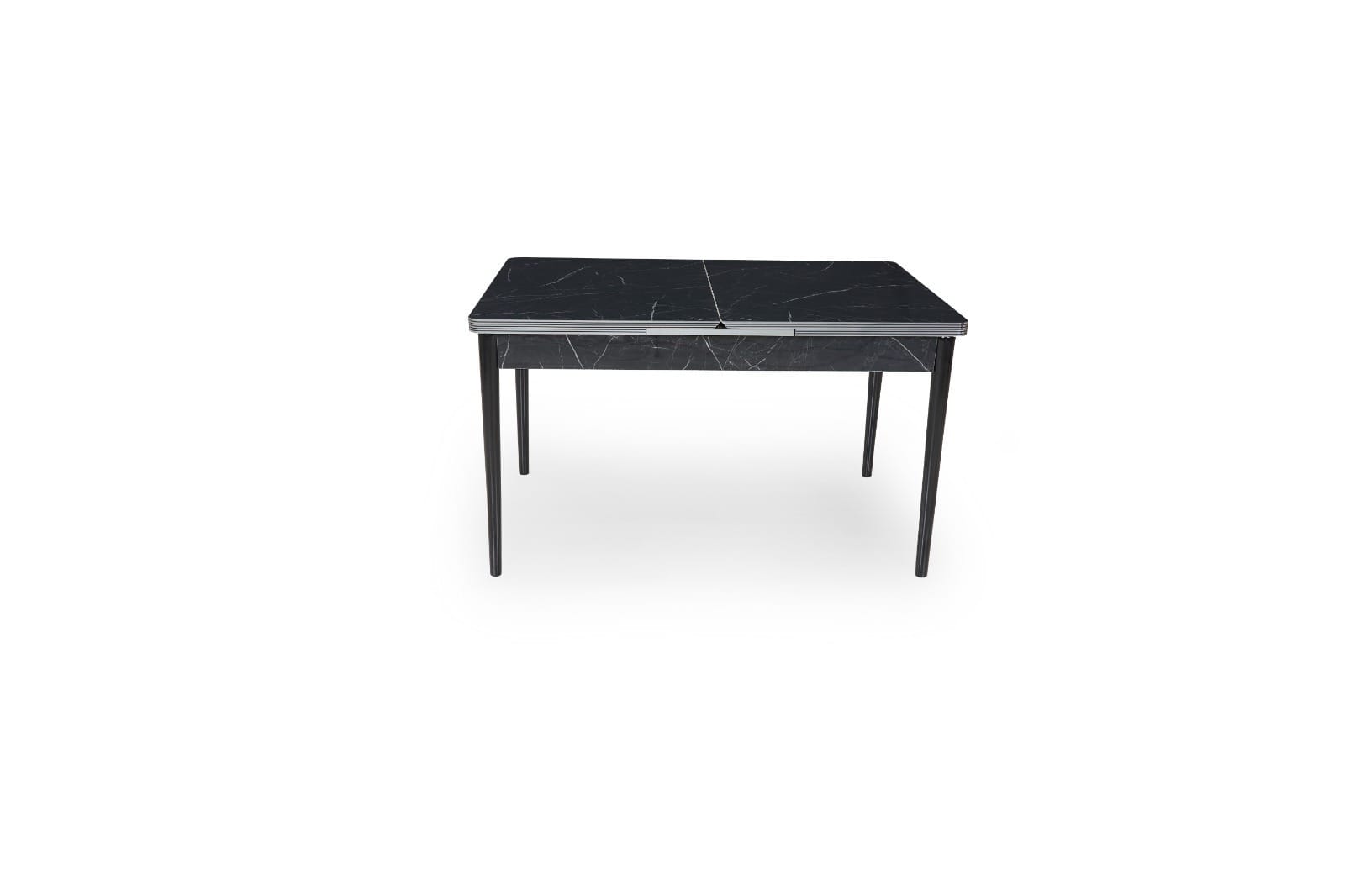 Black Wooden Extendable Dining Table with 6 Chairs