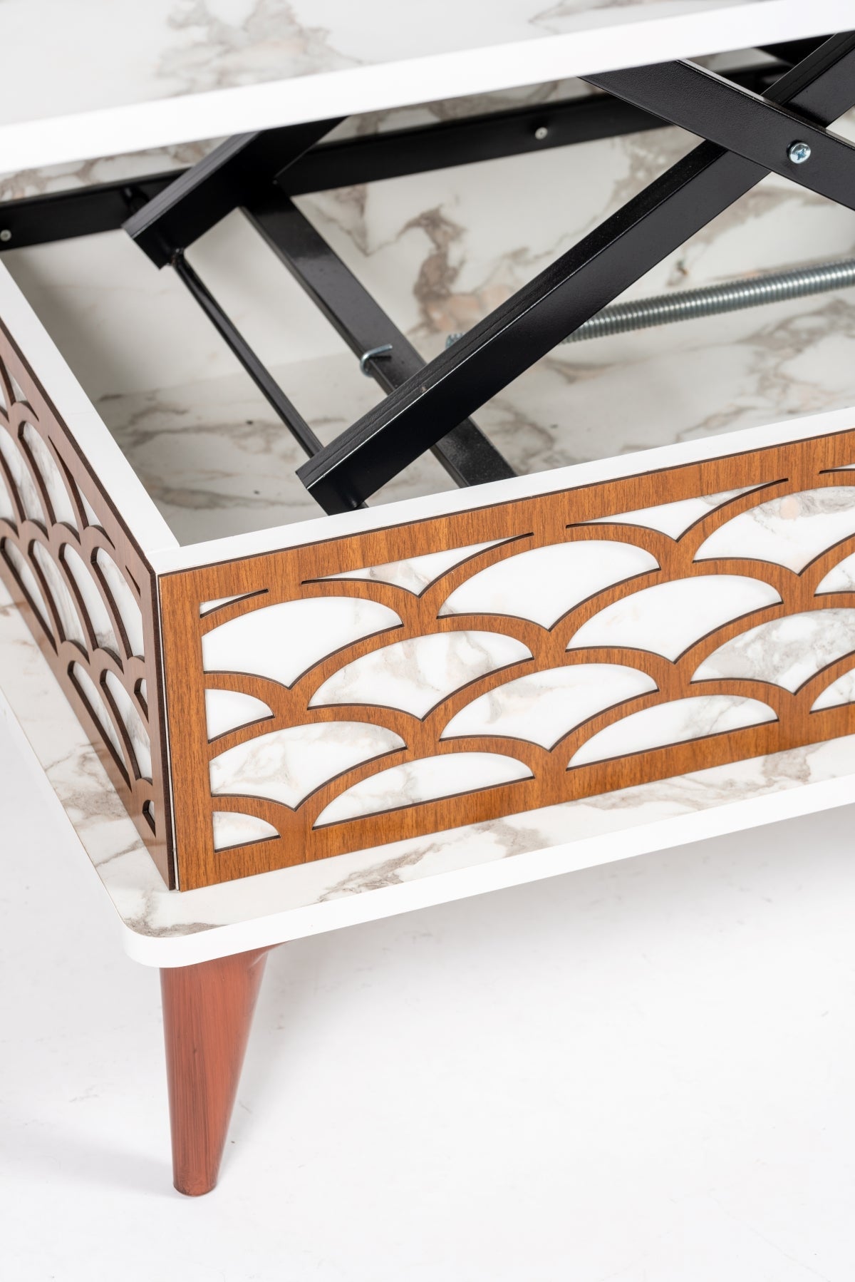 Magic Coffee Table Brown with Marble Effect