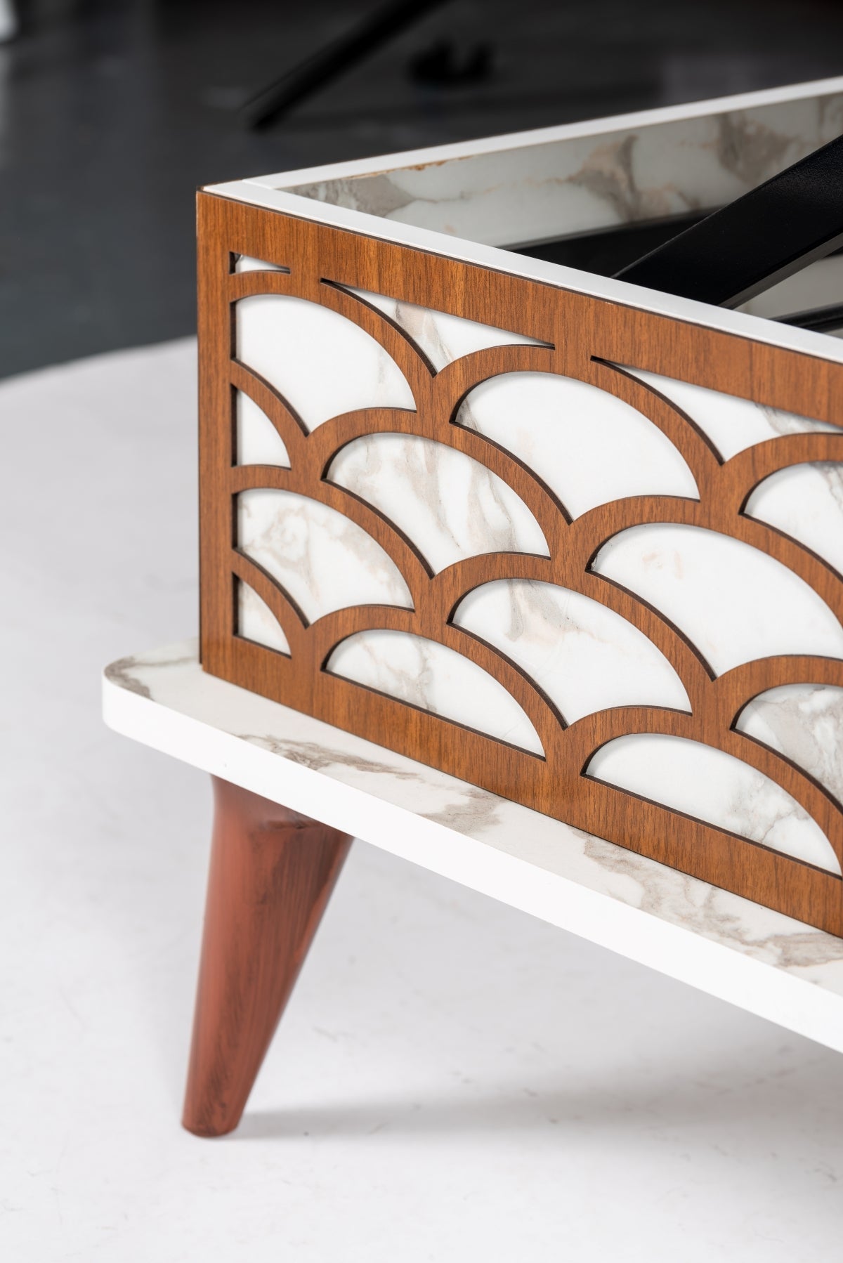 Magic Coffee Table Brown with Marble Effect