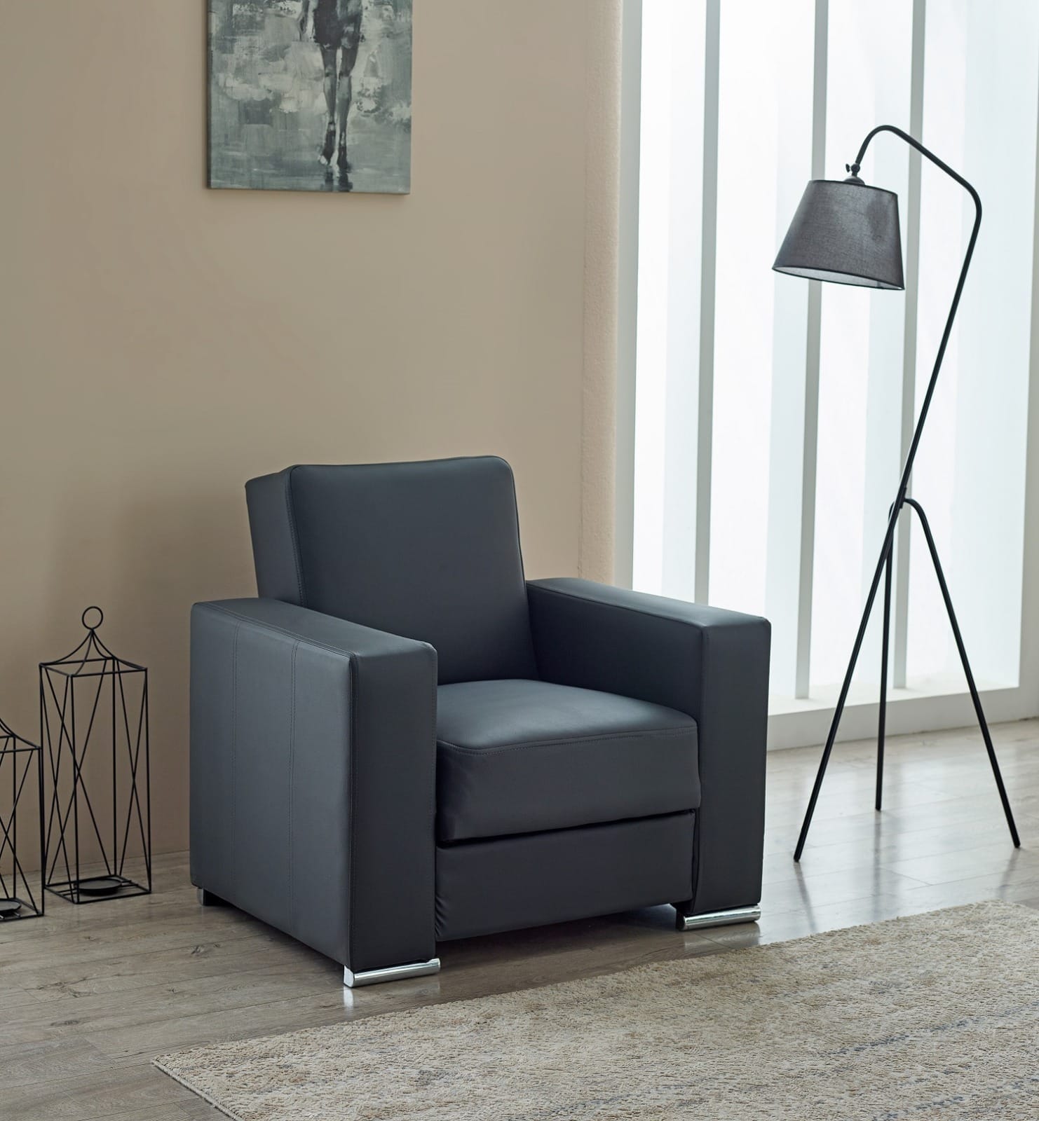 FUTURO 3/2/1 LEATHER SOFA BED