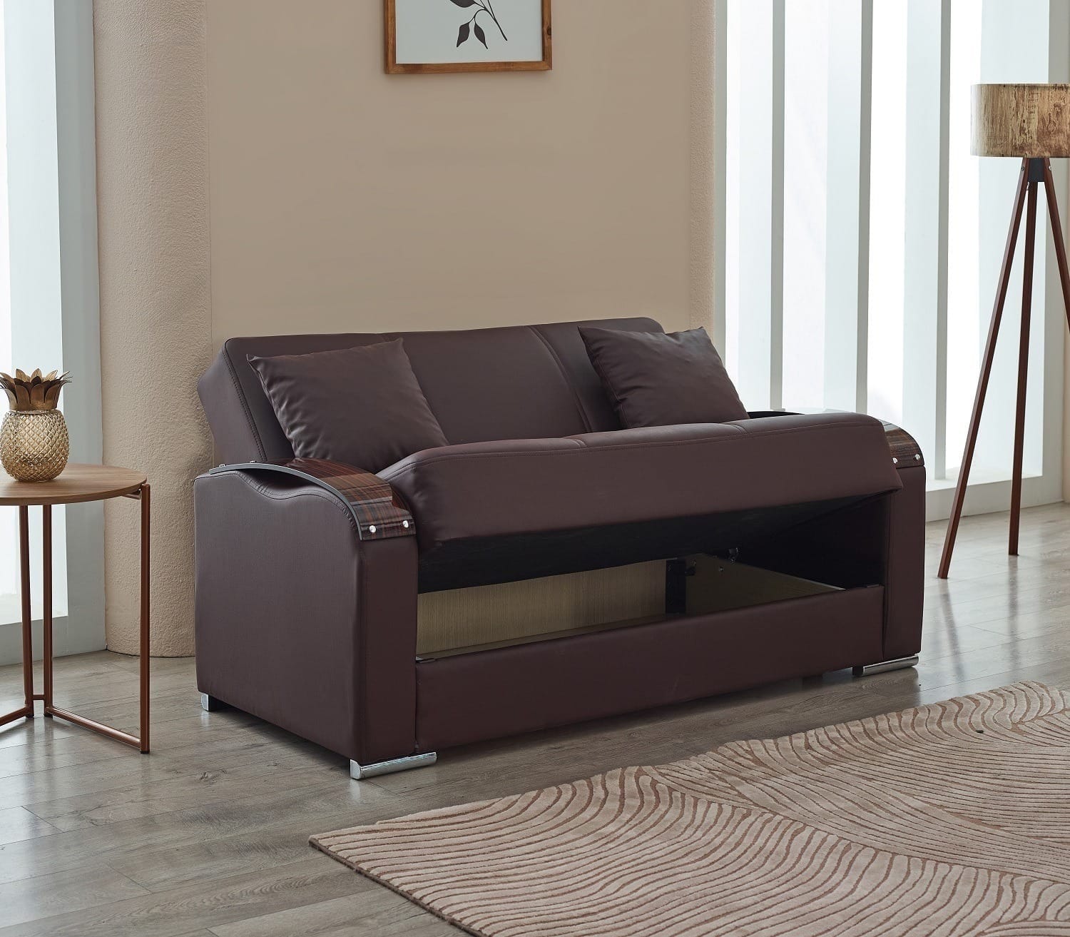 ESILA 3/2/1 LEATHER SOFA BED