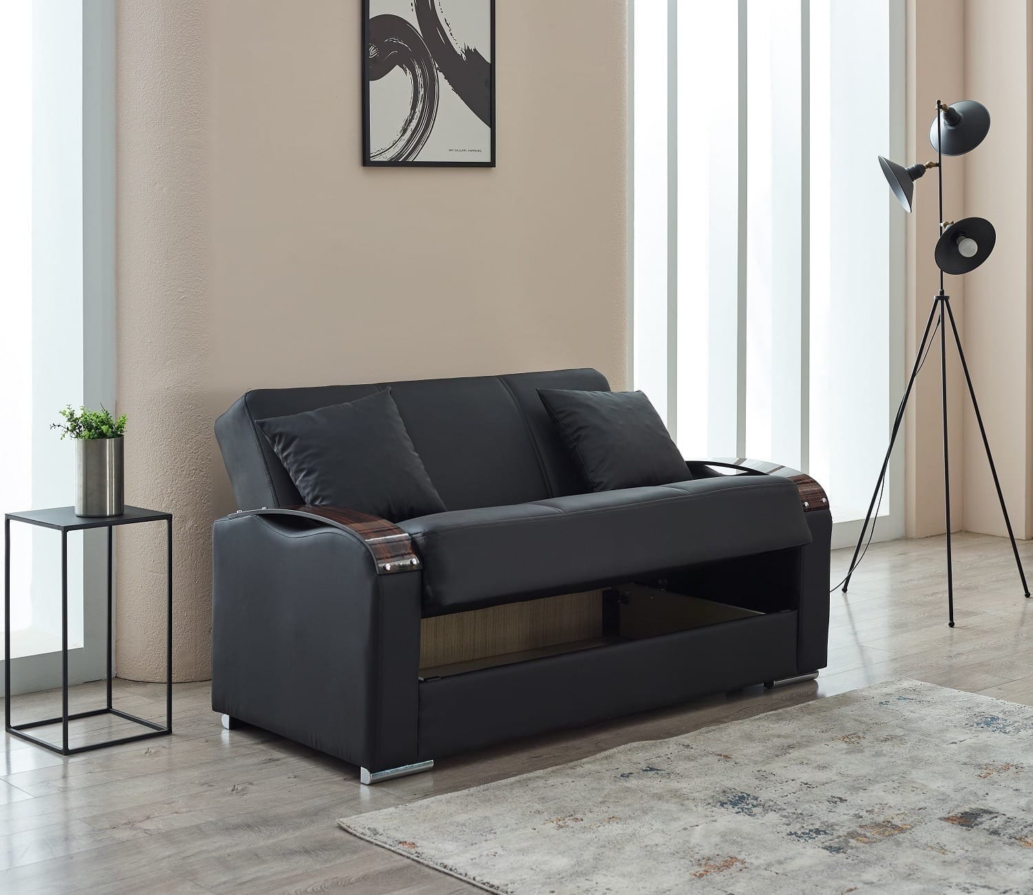 ESILA 3/2/1 LEATHER SOFA BED